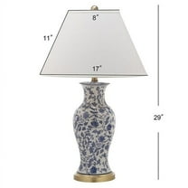 SAFAVIEH Beijing 29 in. H Floral Urn Table Lamp, Blue/White, Set of 2