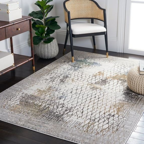 SAFAVIEH Bel Air Akilah Abstract Area Rug, Beige/Gold, 9' x 12'