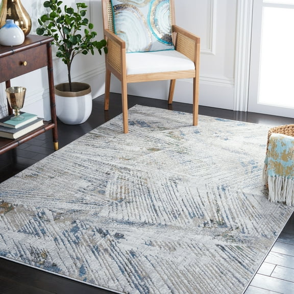SAFAVIEH Bel Air Charnette Abstract Area Rug, Gray/Blue, 5'5" x 7'7"