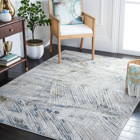 SAFAVIEH Bel Air Charnette Abstract Area Rug, Gray/Blue, 8' x 10'