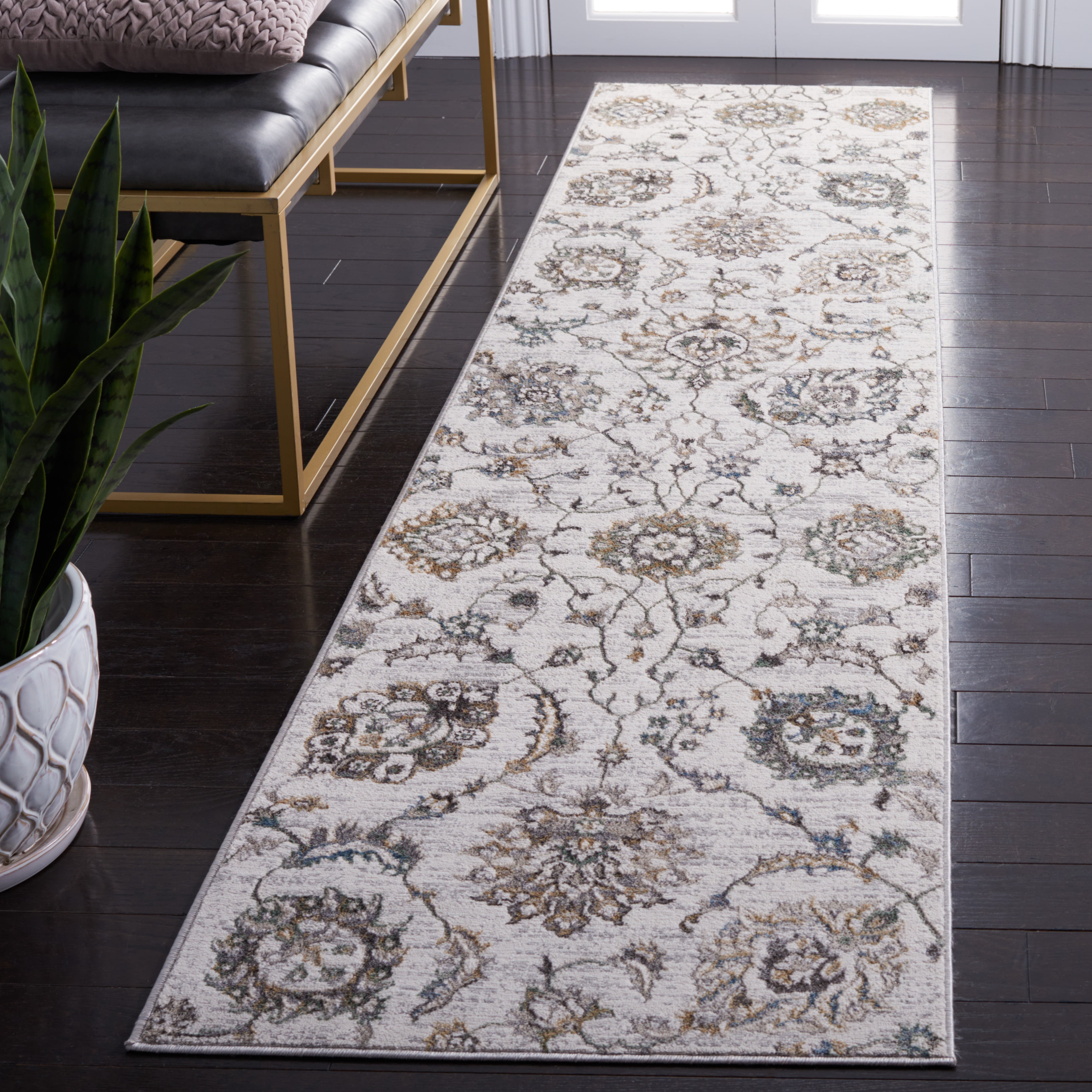 Edith Printed Rug SAFAVIEH Bel Air Edith Abstract Polyester Runner Rug, Beige/Gray, 2'3 ...