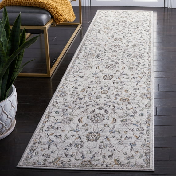 SAFAVIEH Bel Air Milford Abstract Polyester Runner Rug, Beige/Gray, 2'3" x 9'