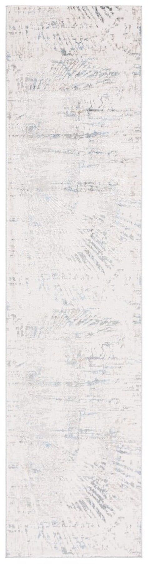 Bel Air Abstract Gray Synthetic Easy-Care Runner Rug - 2'2" x 9'