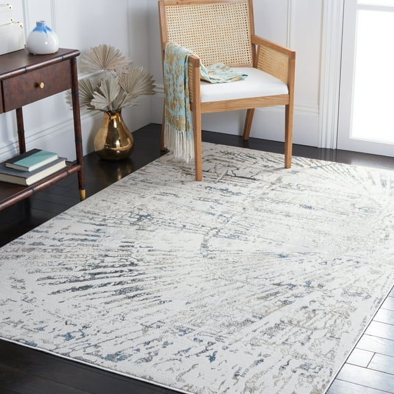 SAFAVIEH Bel Air Navajo Abstract Area Rug, Gray/Turquoise, 9' x 12'