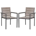 thumbnail image 1 of SAFAVIEH Beldan Outdoor Patio Stackable Chair, Taupe/Grey, Set of 2, 1 of 12