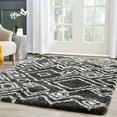 thumbnail image 1 of SAFAVIEH Belize Haven Abstract Plush Shag Area Rug, Charcoal/Ivory, 8'6" x 12', 1 of 7