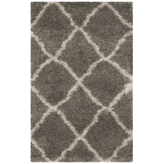 SAFAVIEH Belize Joisse Geometric Plush Shag Area Rug, Grey/Taupe, 2'3" x 5'