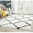 thumbnail image 1 of SAFAVIEH Belize Joisse Geometric Plush Shag Area Rug, Ivory/Charcoal, 3' x 5', 1 of 5
