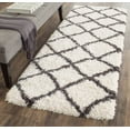 thumbnail image 1 of SAFAVIEH Belize Joisse Geometric Plush Shag Runner Rug, Ivory/Charcoal, 2'3" x 11', 1 of 6