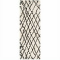 thumbnail image 1 of SAFAVIEH Belize Katriona Abstract Plush Shag Runner Rug, Ivory/Charcoal, 2'3" x 9', 1 of 7