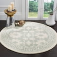 thumbnail image 1 of SAFAVIEH Bella Aliya Geometric Bordered Wool Area Rug, Grey/Ivory, 5' x 5' Round, 1 of 6