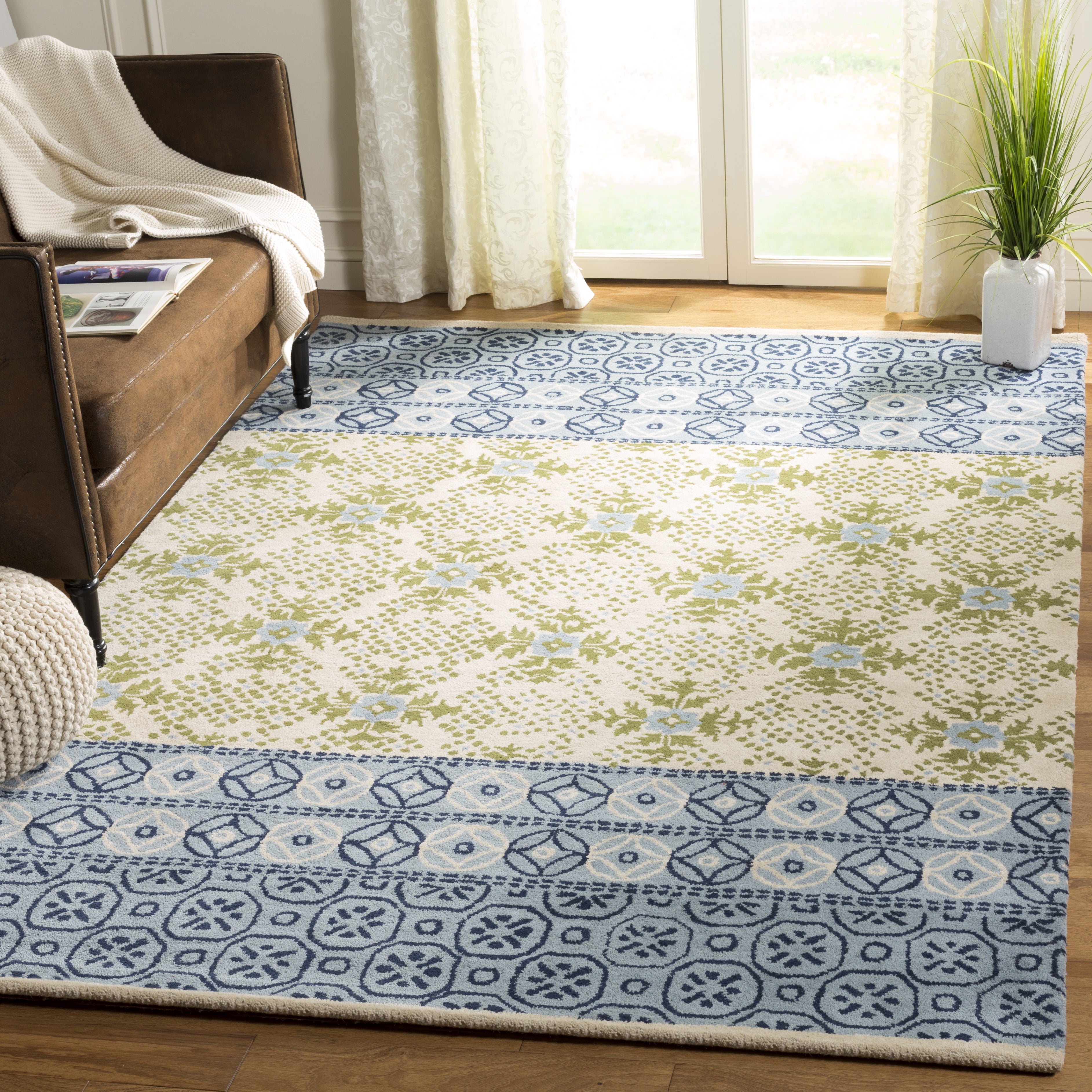 Ivory Hand-Tufted Wool 6' x 9' Rectangular Rug