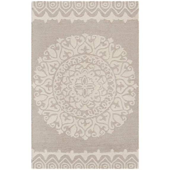 SAFAVIEH Bella Cecilia Medallion Wool Area Rug, Beige/Ivory, 2'6" x 4'