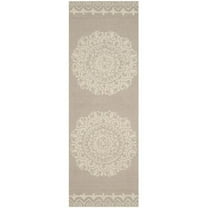 SAFAVIEH Bella Cecilia Medallion Wool Area Rug, Beige/Ivory, 6' x 9'