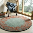 thumbnail image 1 of SAFAVIEH Bella Chloe Bordered Area Rug, Blue/Coral, 5' x 5' Round, 1 of 7
