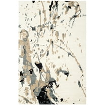 SAFAVIEH Bella Christiana Abstract Paint Splatter Wool Area Rug, Ivory/Grey, 2' x 3'