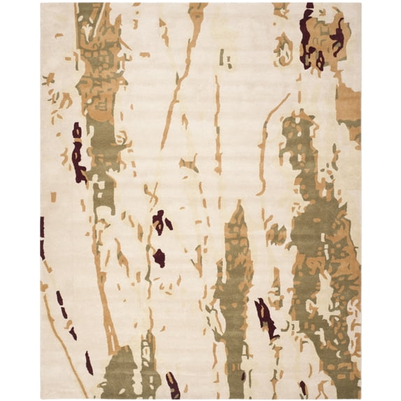 SAFAVIEH Bella Corine Abstract Paint Splatter Wool Runner Rug, Beige/Green, 2'3" x 7'