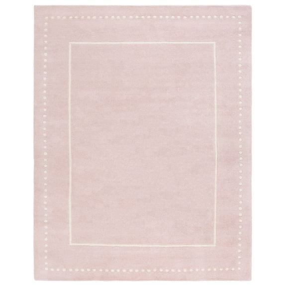 SAFAVIEH Bella Danita Bordered Wool Area Rug, Light Pink/Ivory, 10' x 14'