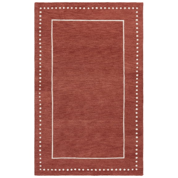 SAFAVIEH Bella Danita Bordered Wool Area Rug, Red/Ivory, 4' x 6'