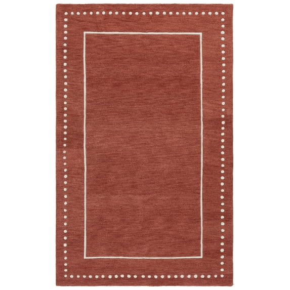 SAFAVIEH Bella Danita Bordered Wool Area Rug, Red/Ivory, 6' x 9'