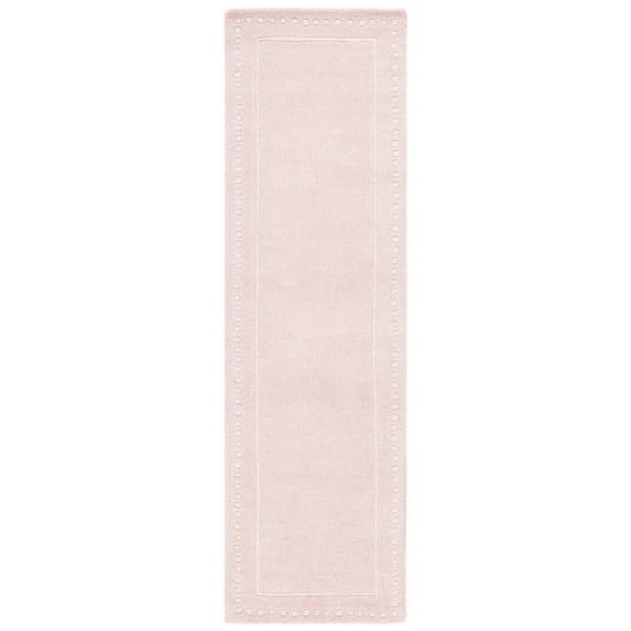 SAFAVIEH Bella Danita Bordered Wool Runner Rug, Light Pink/Ivory, 2'3" x 9'