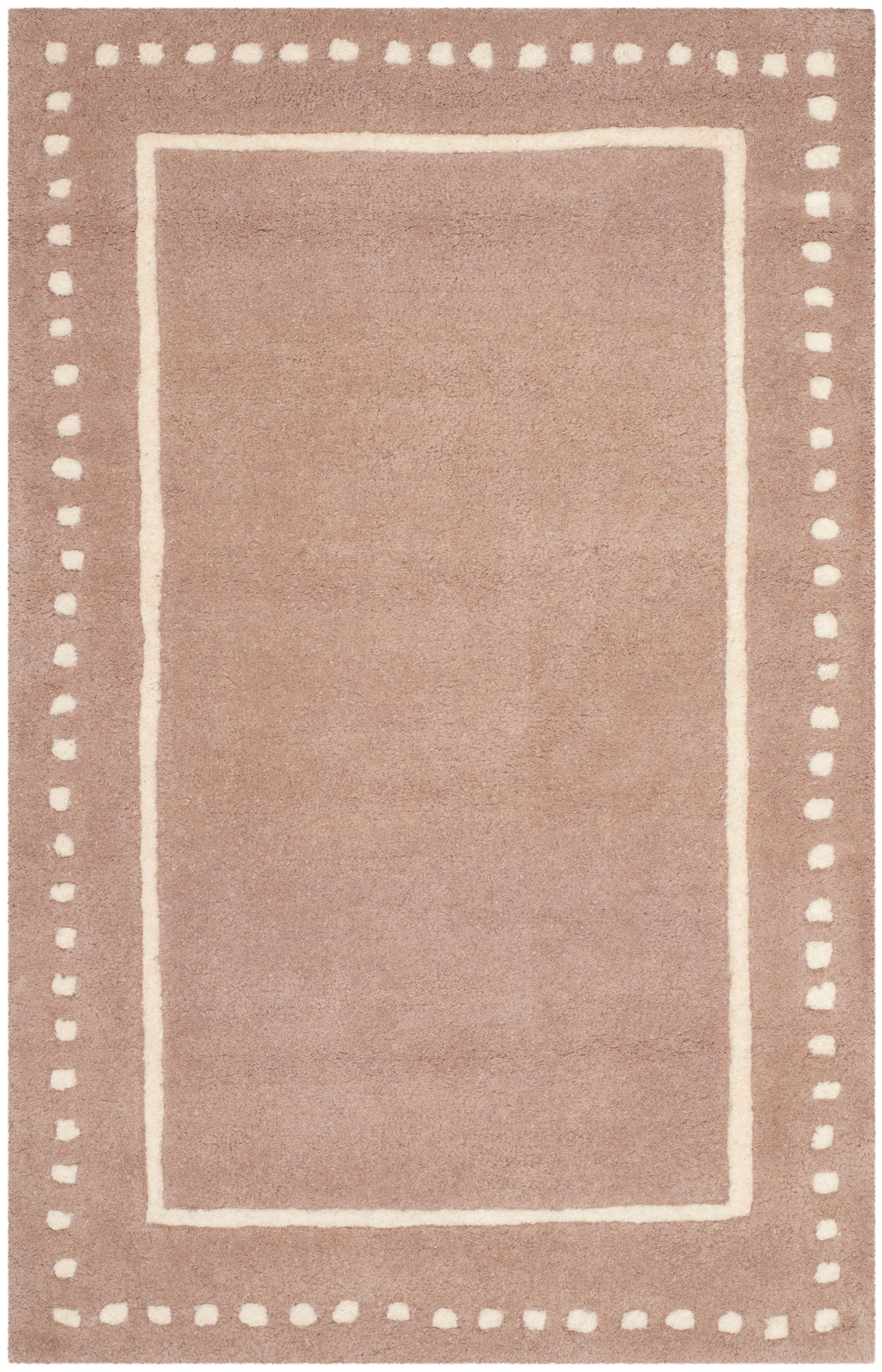 SAFAVIEH Bella Danita Plain Dotted Bordered Wool Area Rug, Beige/Ivory, 2'3" x 5'