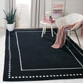 thumbnail image 1 of SAFAVIEH Bella Danita Plain Dotted Bordered Wool Area Rug, Black/Ivory, 5' x 5' Square, 1 of 10