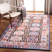 SAFAVIEH Bella Danita Plain Dotted Bordered Wool Area Rug, Black/Ivory, 9' x 12'