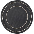 thumbnail image 1 of SAFAVIEH Bella Danita Plain Dotted Bordered Wool Area Rug, Dark Grey/Ivory, 3' x 3' Round, 1 of 6