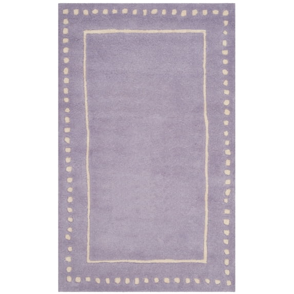 SAFAVIEH Bella Danita Plain Dotted Bordered Wool Area Rug, Lavender/Ivory, 2'6" x 4'