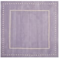 thumbnail image 1 of SAFAVIEH Bella Danita Plain Dotted Bordered Wool Area Rug, Lavender/Ivory, 3' x 3' Square, 1 of 5