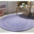 thumbnail image 1 of SAFAVIEH Bella Danita Plain Dotted Bordered Wool Area Rug, Lavender/Ivory, 5' x 5' Round, 1 of 8