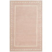 SAFAVIEH Bella Danita Plain Dotted Bordered Wool Area Rug, Light Pink/Ivory, 2' x 3'