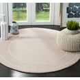 thumbnail image 1 of SAFAVIEH Bella Danita Plain Dotted Bordered Wool Area Rug, Light Pink/Ivory, 5' x 5' Round, 1 of 6