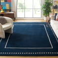 thumbnail image 1 of SAFAVIEH Bella Danita Plain Dotted Bordered Wool Area Rug, Navy Blue/Ivory, 9' x 12', 1 of 12