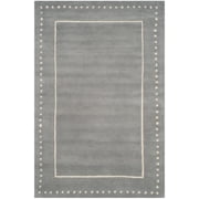 SAFAVIEH Bella Danita Plain Dotted Bordered Wool Area Rug, Silver/Ivory, 2'6" x 4'