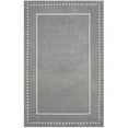 thumbnail image 1 of SAFAVIEH Bella Danita Plain Dotted Bordered Wool Area Rug, Silver/Ivory, 5' x 5' Round, 1 of 12