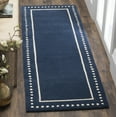 thumbnail image 1 of SAFAVIEH Bella Danita Plain Dotted Bordered Wool Runner Rug, Navy Blue/Ivory, 2'3" x 9', 1 of 7