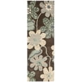 thumbnail image 1 of SAFAVIEH Bella Dayna Floral Flowers Wool Runner Rug, Brown/Multi, 2'3" x 7', 1 of 5