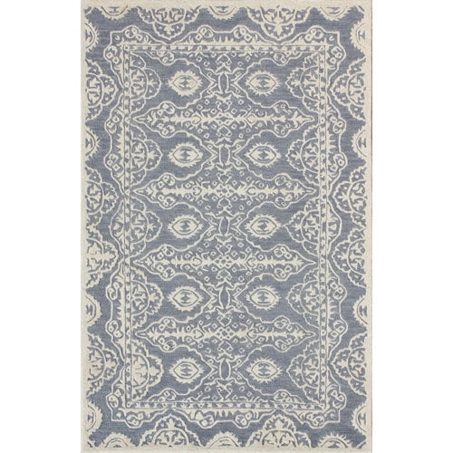 SAFAVIEH Bella Doriane Medallion Geometric Wool Area Rug, Blue/Ivory, 4' x 6'