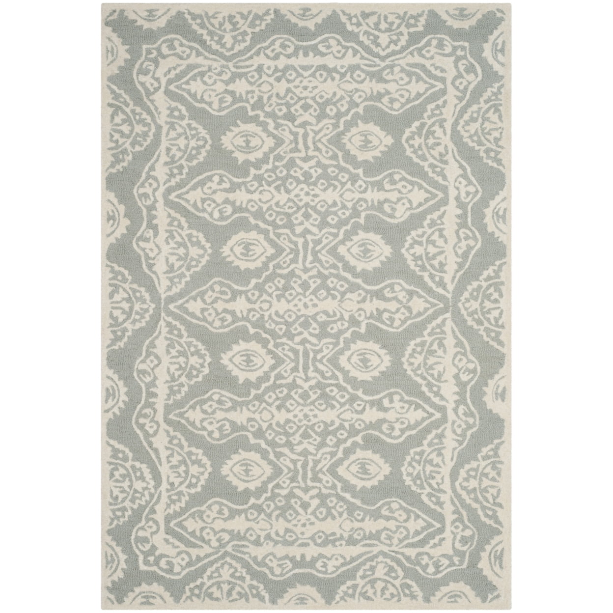 Global Elegance Hand-Tufted Wool 4' x 6' Gray/Ivory Area Rug