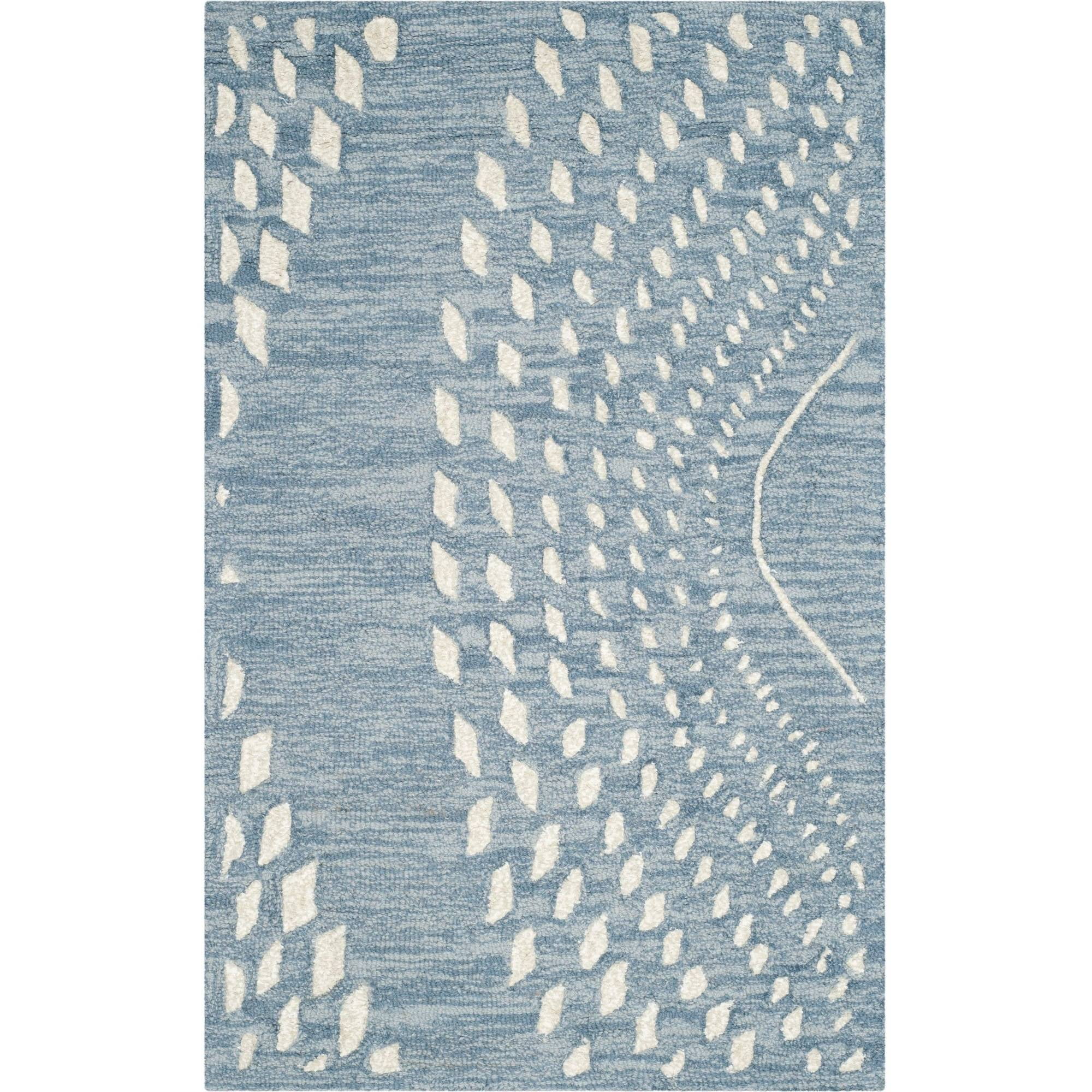 Global Inspirations Hand-Tufted Wool Area Rug in Blue/Ivory, 2' x 3'