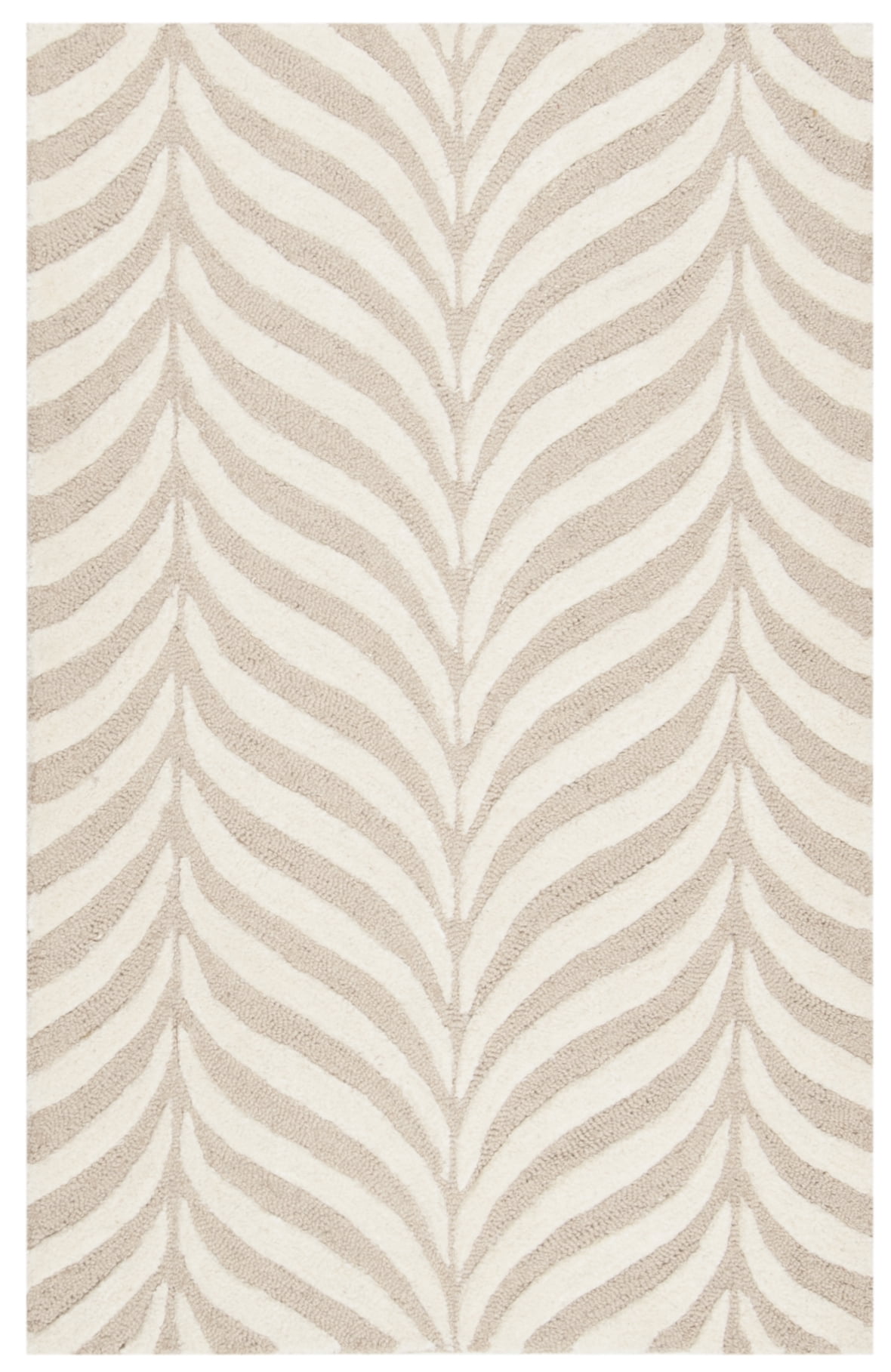 Hand-Tufted Beige Square Wool Accent Rug 30" x 30"