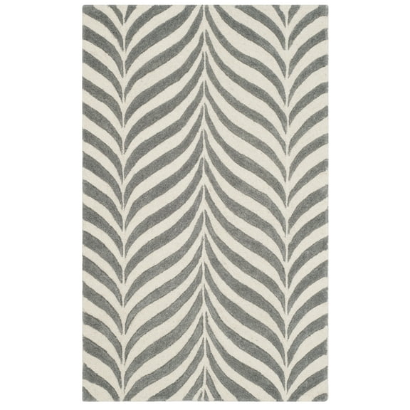 SAFAVIEH Bella Eliza Geometric Wool Area Rug, Ivory/Grey, 2'6" x 4'