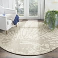 thumbnail image 1 of SAFAVIEH Bella Ethelyn Abstract Sunburst Wool Area Rug, Winter Taupe, 6' x 6' Round, 1 of 7