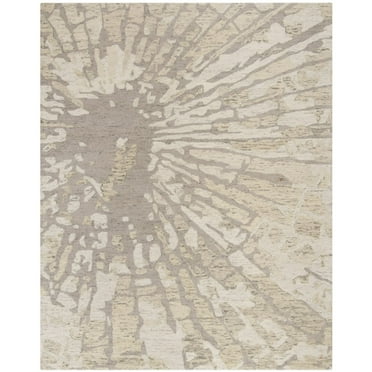 SAFAVIEH Bella Ethelyn Abstract Sunburst Wool Area Rug, Winter Taupe, 8' x 10'
