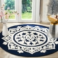 thumbnail image 1 of SAFAVIEH Bella Gabriel Abstract Wool Area Rug, Navy/Ivory, 5' x 5' Round, 1 of 5