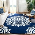 thumbnail image 1 of SAFAVIEH Bella Gabriel Medallion Geometric Wool Area Rug, Navy/Ivory, 4' x 6', 1 of 6