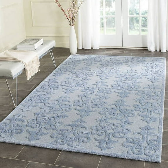 SAFAVIEH Bella Galena Damask Vines Wool Area Rug, Blue, 5' x 8'