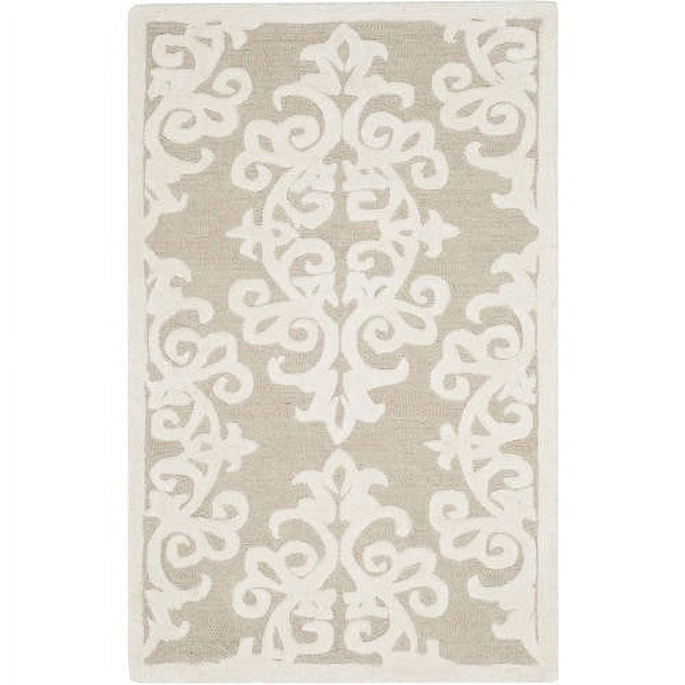 Ivory Elegance 59'' Square Hand-Tufted Wool & Viscose Rug